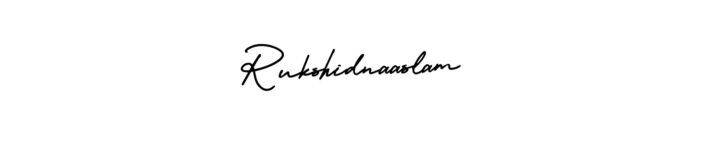 Similarly AmerikaSignatureDemo-Regular is the best handwritten signature design. Signature creator online .You can use it as an online autograph creator for name Rukshidnaaslam. Rukshidnaaslam signature style 3 images and pictures png