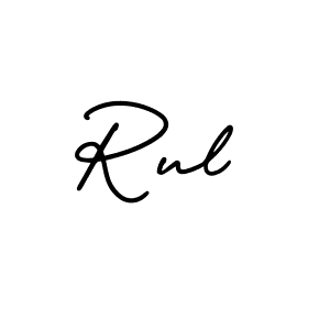 Make a beautiful signature design for name Rul. With this signature (AmerikaSignatureDemo-Regular) style, you can create a handwritten signature for free. Rul signature style 3 images and pictures png