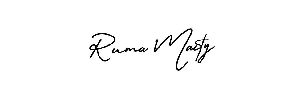 It looks lik you need a new signature style for name Ruma Maity. Design unique handwritten (AmerikaSignatureDemo-Regular) signature with our free signature maker in just a few clicks. Ruma Maity signature style 3 images and pictures png