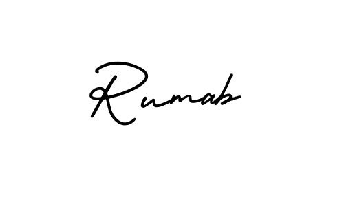 Also we have Rumab name is the best signature style. Create professional handwritten signature collection using AmerikaSignatureDemo-Regular autograph style. Rumab signature style 3 images and pictures png
