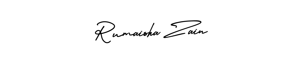Also You can easily find your signature by using the search form. We will create Rumaisha Zain name handwritten signature images for you free of cost using AmerikaSignatureDemo-Regular sign style. Rumaisha Zain signature style 3 images and pictures png