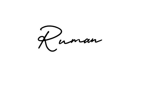 if you are searching for the best signature style for your name Ruman. so please give up your signature search. here we have designed multiple signature styles  using AmerikaSignatureDemo-Regular. Ruman signature style 3 images and pictures png