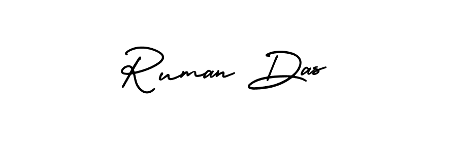 How to make Ruman Das name signature. Use AmerikaSignatureDemo-Regular style for creating short signs online. This is the latest handwritten sign. Ruman Das signature style 3 images and pictures png