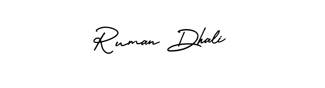 Create a beautiful signature design for name Ruman Dhali. With this signature (AmerikaSignatureDemo-Regular) fonts, you can make a handwritten signature for free. Ruman Dhali signature style 3 images and pictures png