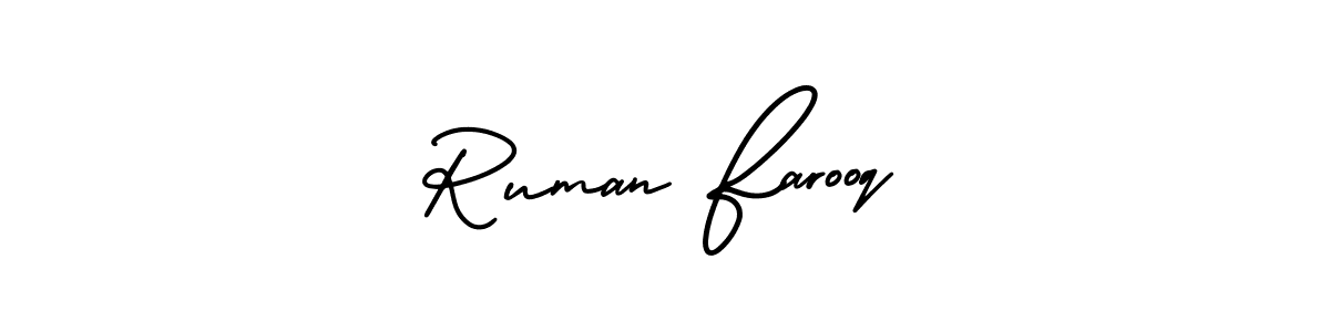 How to make Ruman Farooq signature? AmerikaSignatureDemo-Regular is a professional autograph style. Create handwritten signature for Ruman Farooq name. Ruman Farooq signature style 3 images and pictures png