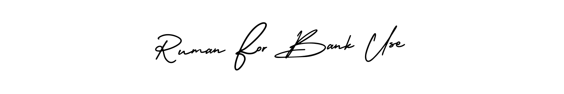 Create a beautiful signature design for name Ruman For Bank Use. With this signature (AmerikaSignatureDemo-Regular) fonts, you can make a handwritten signature for free. Ruman For Bank Use signature style 3 images and pictures png
