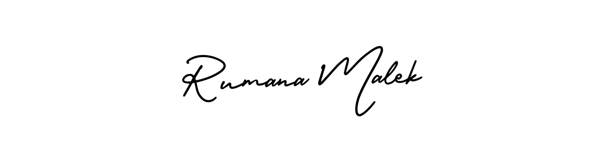 Make a beautiful signature design for name Rumana Malek. With this signature (AmerikaSignatureDemo-Regular) style, you can create a handwritten signature for free. Rumana Malek signature style 3 images and pictures png