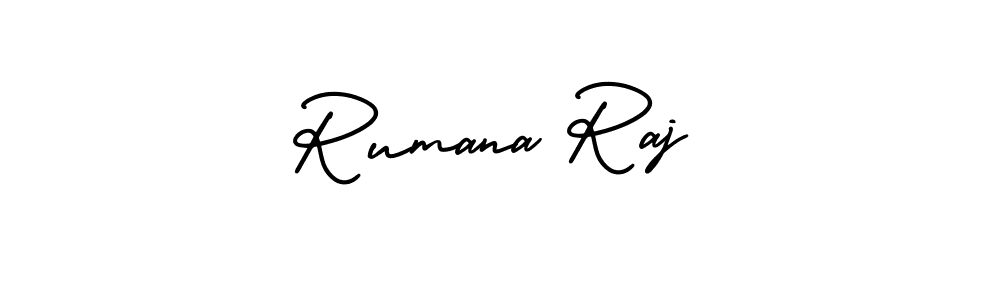 Make a short Rumana Raj signature style. Manage your documents anywhere anytime using AmerikaSignatureDemo-Regular. Create and add eSignatures, submit forms, share and send files easily. Rumana Raj signature style 3 images and pictures png