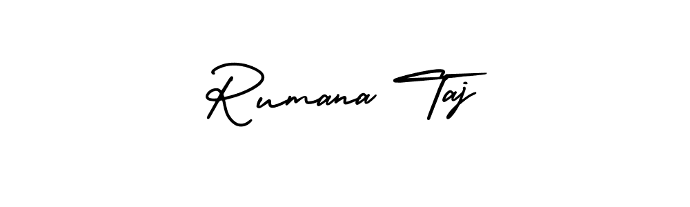 Create a beautiful signature design for name Rumana Taj. With this signature (AmerikaSignatureDemo-Regular) fonts, you can make a handwritten signature for free. Rumana Taj signature style 3 images and pictures png