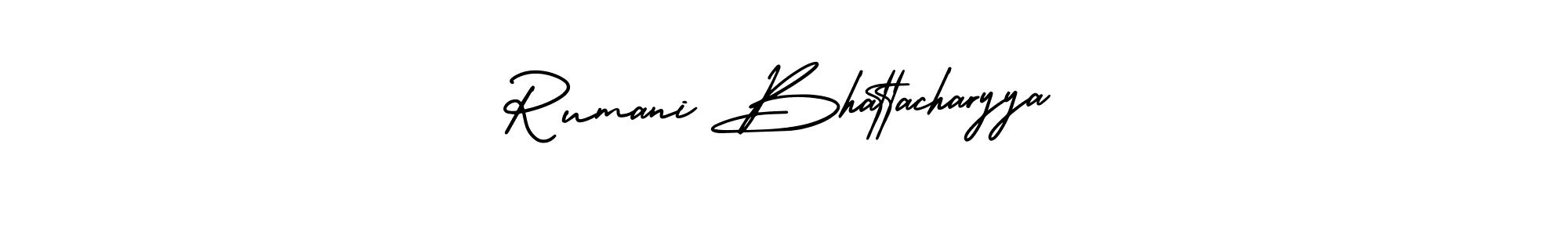 How to make Rumani Bhattacharyya name signature. Use AmerikaSignatureDemo-Regular style for creating short signs online. This is the latest handwritten sign. Rumani Bhattacharyya signature style 3 images and pictures png