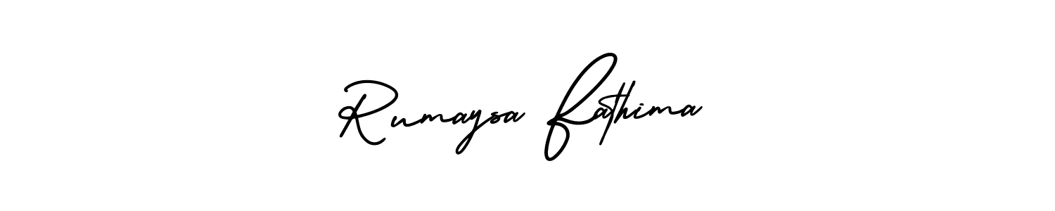 Make a short Rumaysa Fathima signature style. Manage your documents anywhere anytime using AmerikaSignatureDemo-Regular. Create and add eSignatures, submit forms, share and send files easily. Rumaysa Fathima signature style 3 images and pictures png