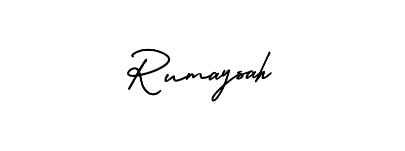 Design your own signature with our free online signature maker. With this signature software, you can create a handwritten (AmerikaSignatureDemo-Regular) signature for name Rumaysah. Rumaysah signature style 3 images and pictures png