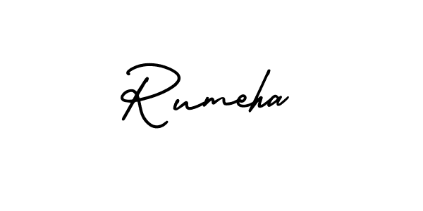 Create a beautiful signature design for name Rumeha. With this signature (AmerikaSignatureDemo-Regular) fonts, you can make a handwritten signature for free. Rumeha signature style 3 images and pictures png