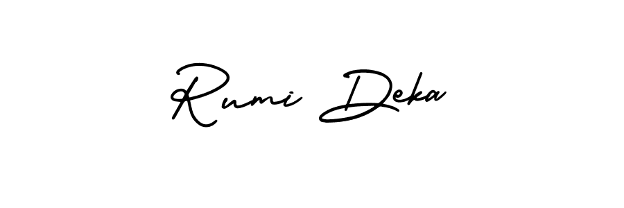 Also You can easily find your signature by using the search form. We will create Rumi Deka name handwritten signature images for you free of cost using AmerikaSignatureDemo-Regular sign style. Rumi Deka signature style 3 images and pictures png