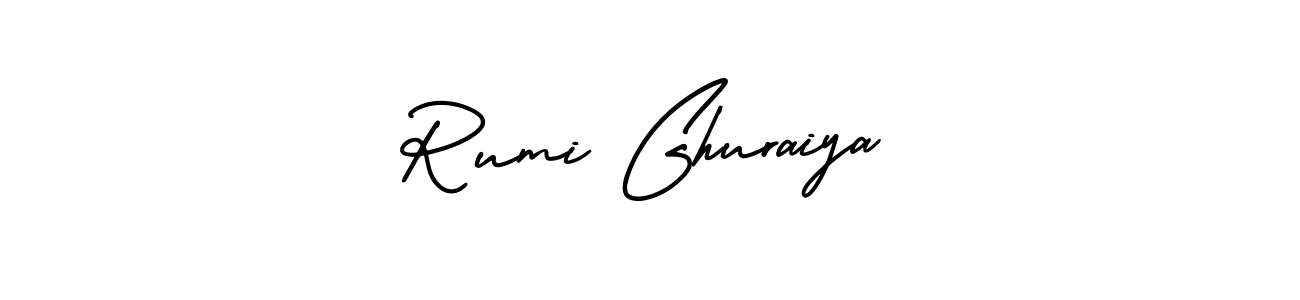 It looks lik you need a new signature style for name Rumi Ghuraiya. Design unique handwritten (AmerikaSignatureDemo-Regular) signature with our free signature maker in just a few clicks. Rumi Ghuraiya signature style 3 images and pictures png