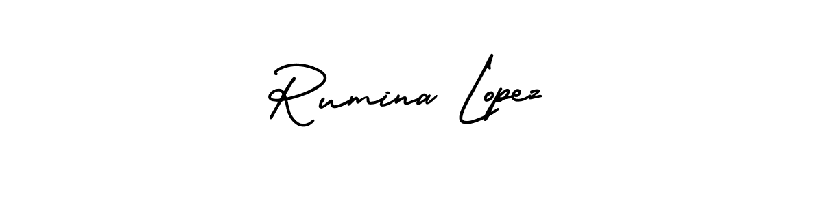 if you are searching for the best signature style for your name Rumina Lopez. so please give up your signature search. here we have designed multiple signature styles  using AmerikaSignatureDemo-Regular. Rumina Lopez signature style 3 images and pictures png
