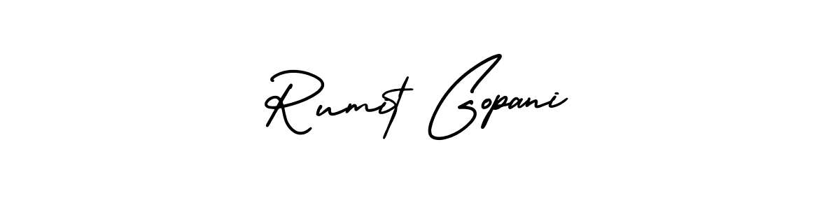 Use a signature maker to create a handwritten signature online. With this signature software, you can design (AmerikaSignatureDemo-Regular) your own signature for name Rumit Gopani. Rumit Gopani signature style 3 images and pictures png