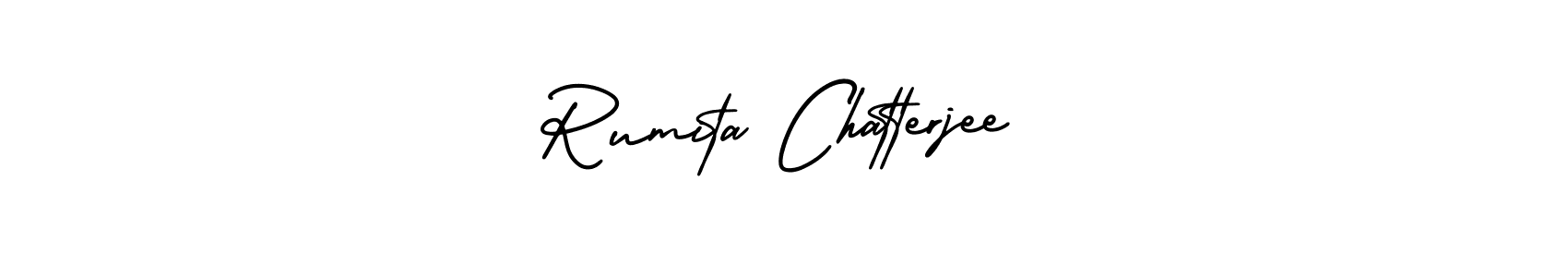 This is the best signature style for the Rumita Chatterjee name. Also you like these signature font (AmerikaSignatureDemo-Regular). Mix name signature. Rumita Chatterjee signature style 3 images and pictures png