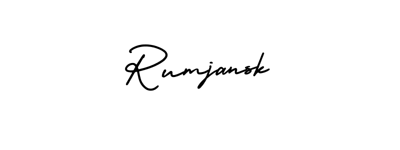 Use a signature maker to create a handwritten signature online. With this signature software, you can design (AmerikaSignatureDemo-Regular) your own signature for name Rumjansk. Rumjansk signature style 3 images and pictures png