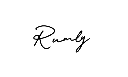 Rumly stylish signature style. Best Handwritten Sign (AmerikaSignatureDemo-Regular) for my name. Handwritten Signature Collection Ideas for my name Rumly. Rumly signature style 3 images and pictures png