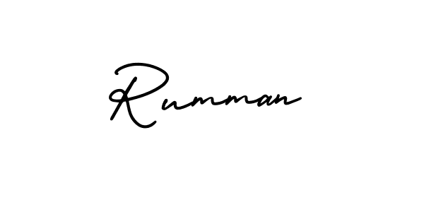 It looks lik you need a new signature style for name Rumman. Design unique handwritten (AmerikaSignatureDemo-Regular) signature with our free signature maker in just a few clicks. Rumman signature style 3 images and pictures png