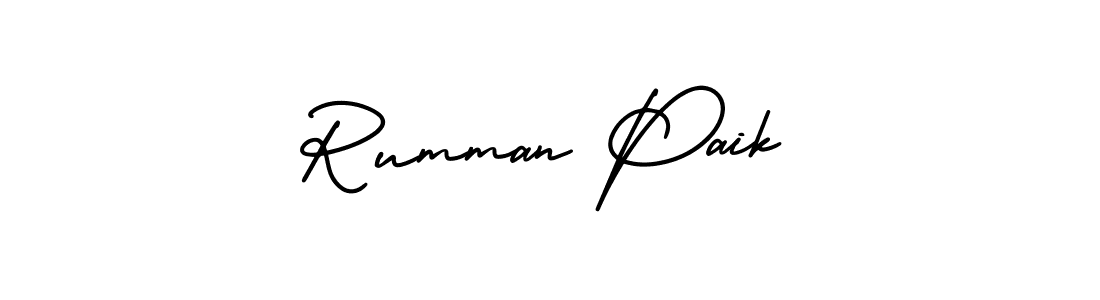 This is the best signature style for the Rumman Paik name. Also you like these signature font (AmerikaSignatureDemo-Regular). Mix name signature. Rumman Paik signature style 3 images and pictures png