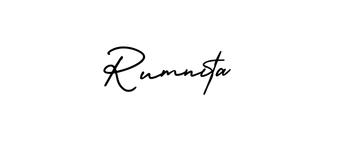 Use a signature maker to create a handwritten signature online. With this signature software, you can design (AmerikaSignatureDemo-Regular) your own signature for name Rumnita. Rumnita signature style 3 images and pictures png