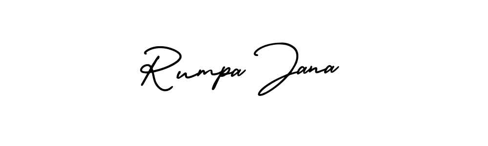 It looks lik you need a new signature style for name Rumpa Jana. Design unique handwritten (AmerikaSignatureDemo-Regular) signature with our free signature maker in just a few clicks. Rumpa Jana signature style 3 images and pictures png