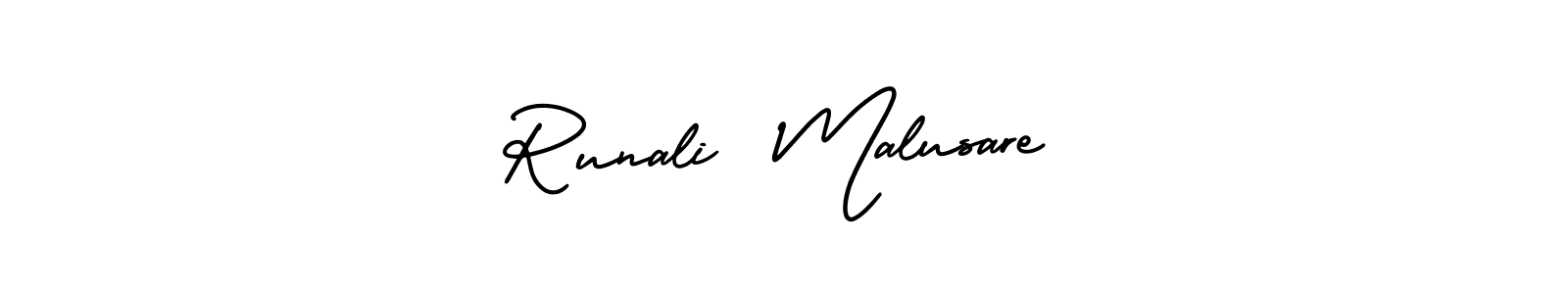 Use a signature maker to create a handwritten signature online. With this signature software, you can design (AmerikaSignatureDemo-Regular) your own signature for name Runali  Malusare. Runali  Malusare signature style 3 images and pictures png