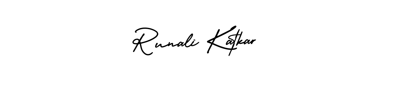 It looks lik you need a new signature style for name Runali Katkar. Design unique handwritten (AmerikaSignatureDemo-Regular) signature with our free signature maker in just a few clicks. Runali Katkar signature style 3 images and pictures png