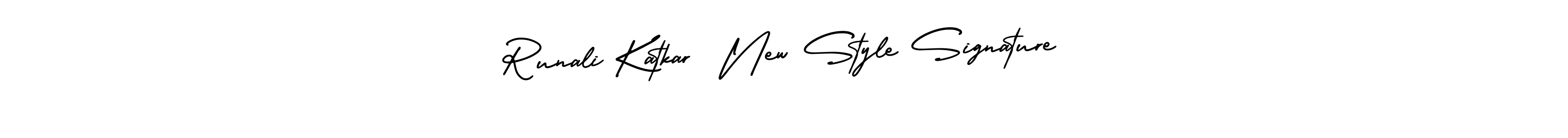 if you are searching for the best signature style for your name Runali Katkar  New Style Signature. so please give up your signature search. here we have designed multiple signature styles  using AmerikaSignatureDemo-Regular. Runali Katkar  New Style Signature signature style 3 images and pictures png