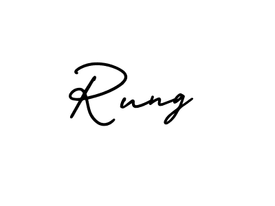 You should practise on your own different ways (AmerikaSignatureDemo-Regular) to write your name (Rung) in signature. don't let someone else do it for you. Rung signature style 3 images and pictures png