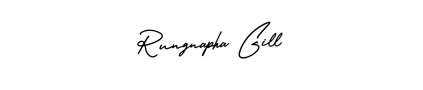 How to make Rungnapha Gill signature? AmerikaSignatureDemo-Regular is a professional autograph style. Create handwritten signature for Rungnapha Gill name. Rungnapha Gill signature style 3 images and pictures png
