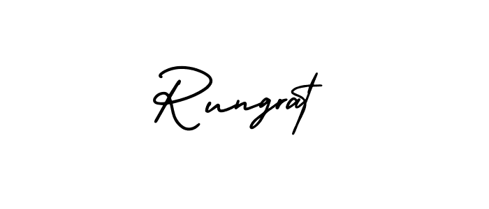 How to Draw Rungrat signature style? AmerikaSignatureDemo-Regular is a latest design signature styles for name Rungrat. Rungrat signature style 3 images and pictures png