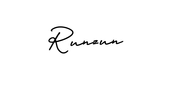 The best way (AmerikaSignatureDemo-Regular) to make a short signature is to pick only two or three words in your name. The name Runzun include a total of six letters. For converting this name. Runzun signature style 3 images and pictures png