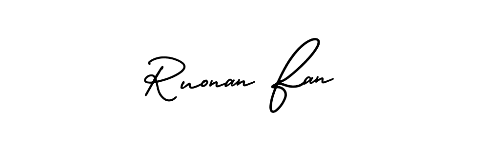 Use a signature maker to create a handwritten signature online. With this signature software, you can design (AmerikaSignatureDemo-Regular) your own signature for name Ruonan Fan. Ruonan Fan signature style 3 images and pictures png