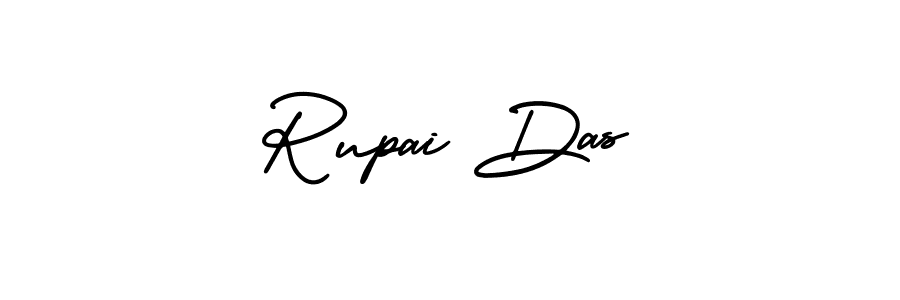 The best way (AmerikaSignatureDemo-Regular) to make a short signature is to pick only two or three words in your name. The name Rupai Das include a total of six letters. For converting this name. Rupai Das signature style 3 images and pictures png