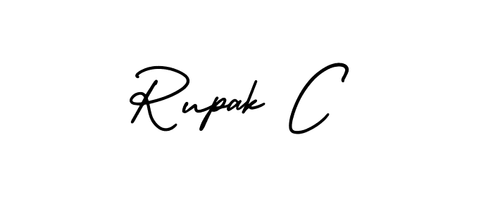 Also You can easily find your signature by using the search form. We will create Rupak C name handwritten signature images for you free of cost using AmerikaSignatureDemo-Regular sign style. Rupak C signature style 3 images and pictures png