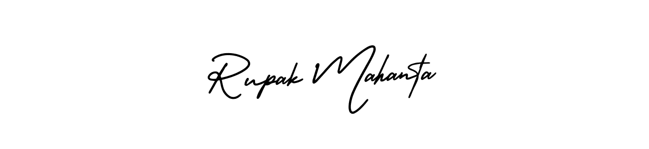 This is the best signature style for the Rupak Mahanta name. Also you like these signature font (AmerikaSignatureDemo-Regular). Mix name signature. Rupak Mahanta signature style 3 images and pictures png