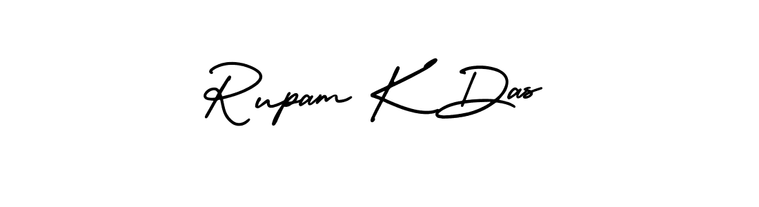 Use a signature maker to create a handwritten signature online. With this signature software, you can design (AmerikaSignatureDemo-Regular) your own signature for name Rupam K Das. Rupam K Das signature style 3 images and pictures png