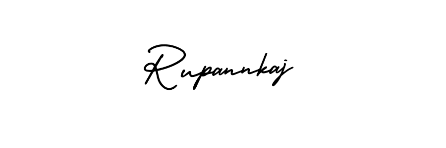 How to make Rupannkaj name signature. Use AmerikaSignatureDemo-Regular style for creating short signs online. This is the latest handwritten sign. Rupannkaj signature style 3 images and pictures png