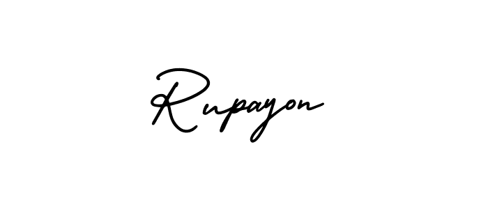 AmerikaSignatureDemo-Regular is a professional signature style that is perfect for those who want to add a touch of class to their signature. It is also a great choice for those who want to make their signature more unique. Get Rupayon name to fancy signature for free. Rupayon signature style 3 images and pictures png