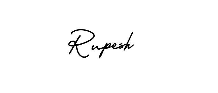 The best way (AmerikaSignatureDemo-Regular) to make a short signature is to pick only two or three words in your name. The name Rupesh  include a total of six letters. For converting this name. Rupesh  signature style 3 images and pictures png