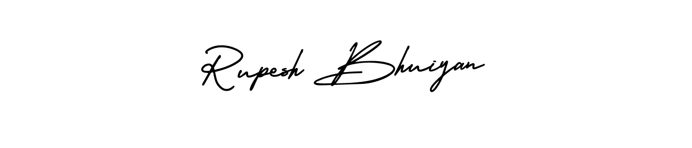 You should practise on your own different ways (AmerikaSignatureDemo-Regular) to write your name (Rupesh Bhuiyan) in signature. don't let someone else do it for you. Rupesh Bhuiyan signature style 3 images and pictures png