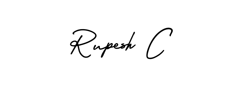 Rupesh C stylish signature style. Best Handwritten Sign (AmerikaSignatureDemo-Regular) for my name. Handwritten Signature Collection Ideas for my name Rupesh C. Rupesh C signature style 3 images and pictures png