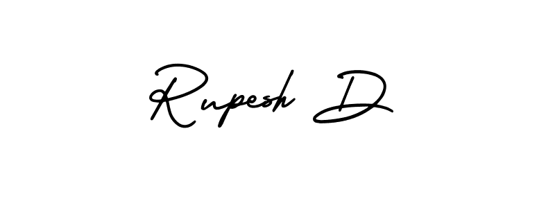 Design your own signature with our free online signature maker. With this signature software, you can create a handwritten (AmerikaSignatureDemo-Regular) signature for name Rupesh D. Rupesh D signature style 3 images and pictures png