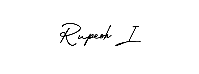 How to make Rupesh I name signature. Use AmerikaSignatureDemo-Regular style for creating short signs online. This is the latest handwritten sign. Rupesh I signature style 3 images and pictures png