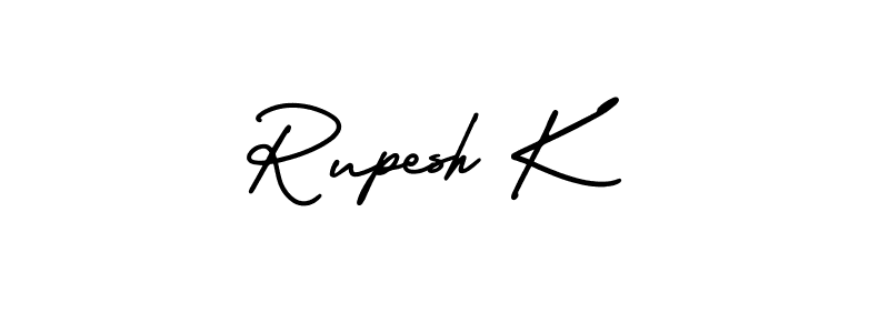 Similarly AmerikaSignatureDemo-Regular is the best handwritten signature design. Signature creator online .You can use it as an online autograph creator for name Rupesh K. Rupesh K signature style 3 images and pictures png