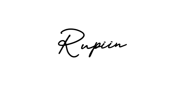 You should practise on your own different ways (AmerikaSignatureDemo-Regular) to write your name (Rupiin) in signature. don't let someone else do it for you. Rupiin signature style 3 images and pictures png