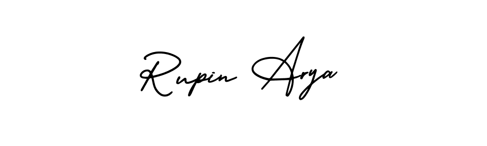 AmerikaSignatureDemo-Regular is a professional signature style that is perfect for those who want to add a touch of class to their signature. It is also a great choice for those who want to make their signature more unique. Get Rupin Arya name to fancy signature for free. Rupin Arya signature style 3 images and pictures png
